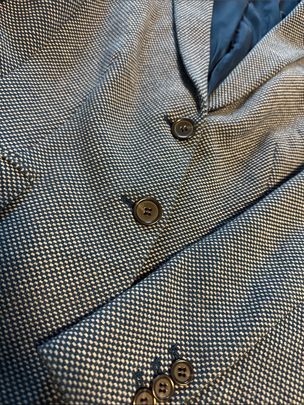 Talbots Blue Textured Two-Button Blazer - Picture 2 of 11